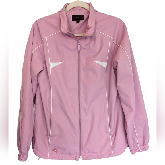 ]Alpine Tek Full Zip Retro Pastel Pink Windbreaker Jacket Women's Size S - Picture 10 of 16